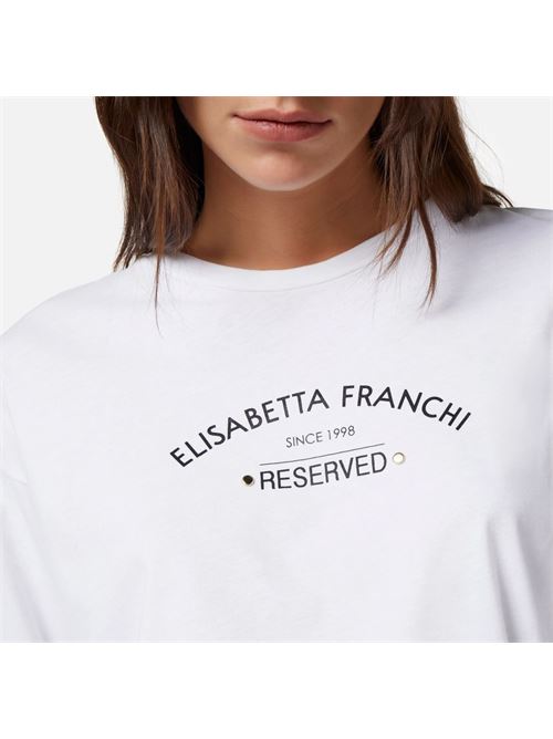 T-shirt in jersey con stampa logo ELISABETTA FRANCHI | MA02341E2270270